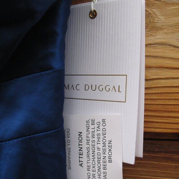 Mac Duggal 49141  Womens Blue HIGH LOW ONE SHOULDER FLOWY GOWN - Picture 13 of 14